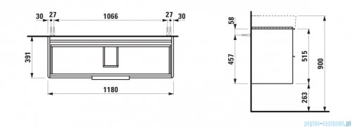 Laufen Base szafka pod umywalkę 118x39 cm biały mat H4024721102601