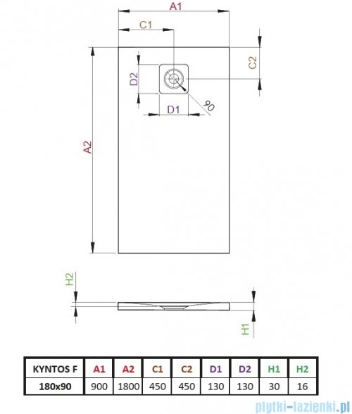 Radaway Kyntos F brodzik prostokątny 180x90cm kaszmirowy HKF18090-84