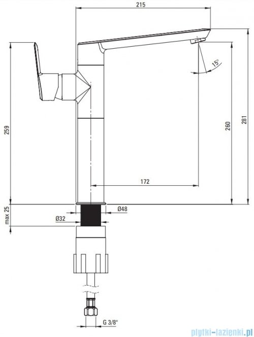 Deante ARNIKA Bateria umywalkowa wysoka titanium BQA_D20K
