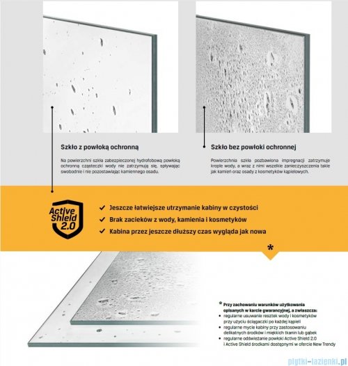 New Trendy Eventa Gold Shine kabina prysznicowa prostokątna 80x70x200 cm lewa przejrzyste Złoty połysk EXK-4689
