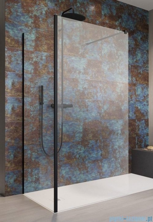 Radaway Modo New Black IV kabina Walk-in 110x70 czarny mat/szkło przejrzyste 389614-54-01/389074-54-01