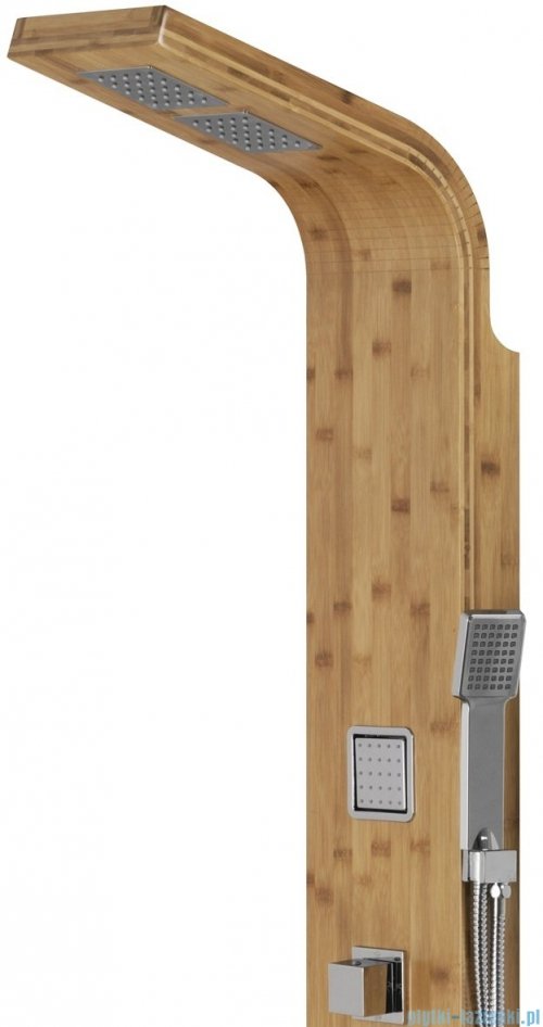 Corsan Bao panel natryskowy z termostatem chrom drewno bambusowe B-022TBCH