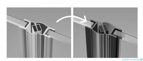 Radaway Idea Black Dwd drzwi wnękowe 180cm czarny mat/szkło przejrzyste 387128-54-01