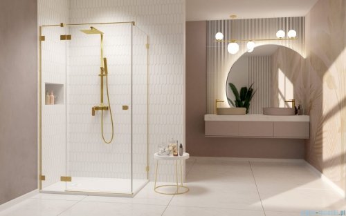 Radaway Essenza Pro Brushed Gold Kdj kabina 100x120cm lewa szczotkowane złoto 10097100-99-01L/10098120-01-01