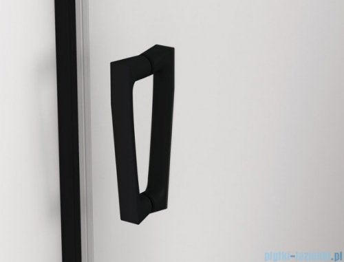 SanSwiss Cadura Black Line drzwi wahadłowe 100cm jednoczęściowe lewe z profilem przyściennym czarny mat CA1CG1000607