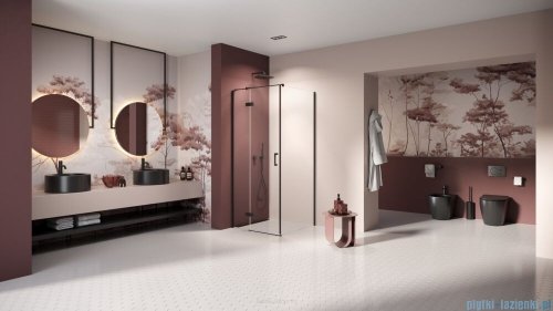 New Trendy Nesta Black kabina 100x70x200 cm lewa wspornik równoległy przejrzyste K-3708