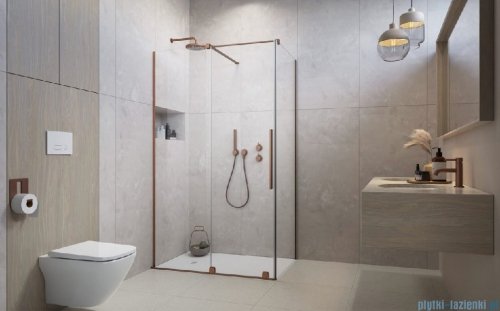 Radaway Furo Kdj Brushed Copper kabina 120x75cm lewa szczotkowana miedź 10104622-93-01L/10110580-01-01/10113075-01-01