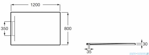 Roca Pyros 120x90cm brodzik prostokątny kompozyt Stonex biały AP9014B038403100