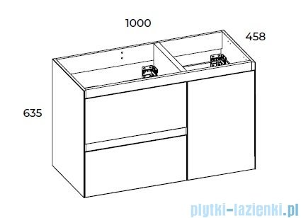 Elita Split szafka podumywalkowa z koszem cargo lewa 100x63x46cm biały mat 168148