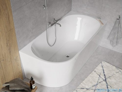 The North Bath Calia wanna wolnostojąca przyścienna prawa 150x75cm + syfon Klik-klak 6845-1501R