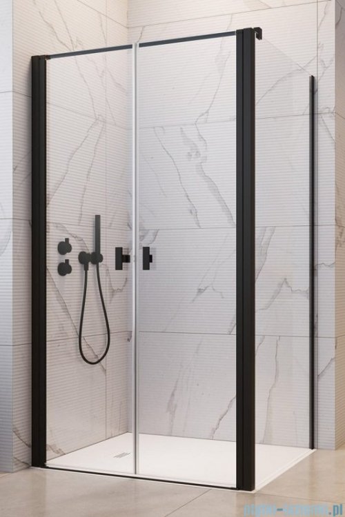 Radaway Nes 8 Black DWD+S kabina 100x80cm czarny mat/szkło przejrzyste 10081100-54-01/10080080-54-01