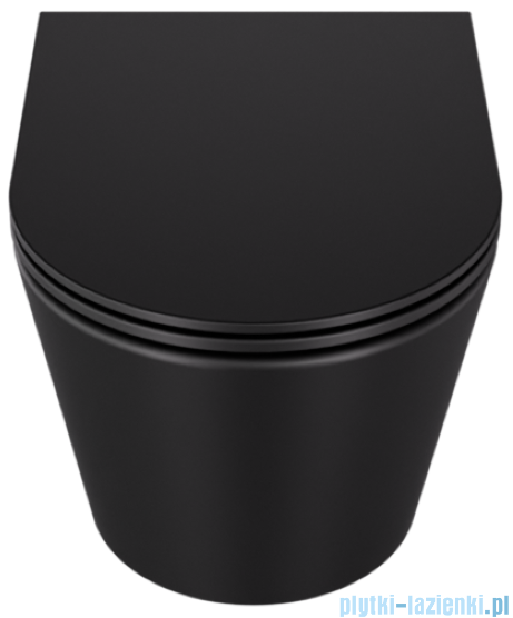 Besco Laax Matt Black miska WC wisząca + deska wolnoopadająca Laax Black czarny matt #ZLA-C-DLC