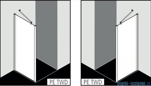 Kermi Pega Ściana boczna, szkło przezroczyste, profile srebrne 80x200cm PETWD08020VPK