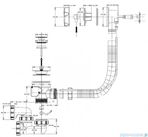 Besco Infinity 160x100cm wanna asymetryczna lewa + obudowa CZARNY mat  + syfon CZARNY #WAI-160-NL/OAI-160-NSC/19977
