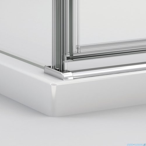 Ronal ANNEA AN13 Drzwi jednoczęściowe ze ścianką stałą w linii 100x200cm lewe srebrny połysk AN13G10005007