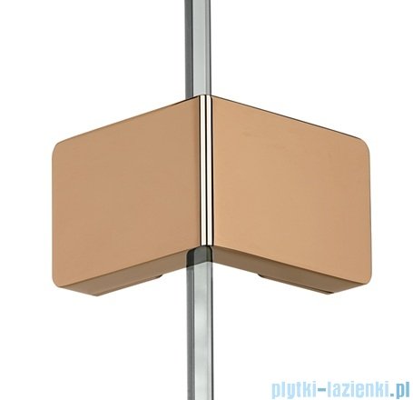 New Trendy Eventa Copper Shine kabina walk-in 90x80x200 cm z dodatkową ścianką przejrzyste miedź połysk EXK-6547/EXK-6553