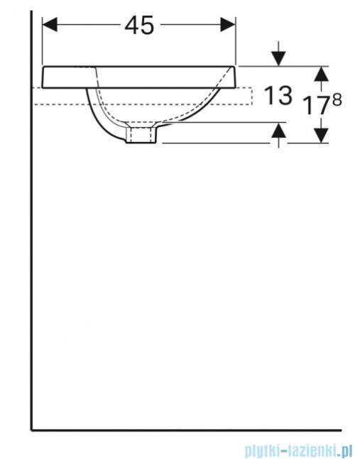 Geberit VariForm Umywalka prostokątna bez przelewu 55x45 cm KeraTect 500.742.00.2