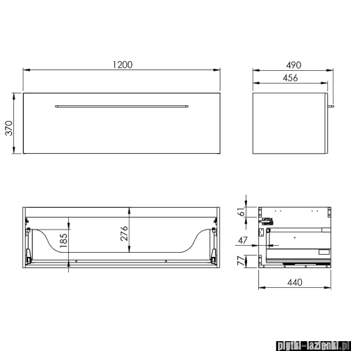 Elita Futuris szafka podumywalkowa 120x37x45cm biały połysk 166934