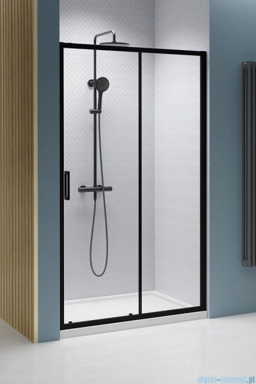 Radaway Premium Pro Black Dwj drzwi 140cm prawe czarny mat/szkło przejrzyste 1014140-54-01R