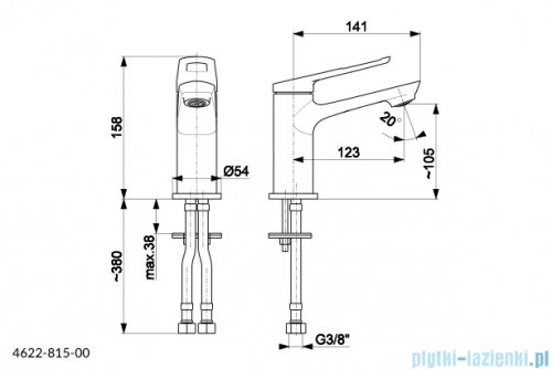 KFA AMAZONIT bateria umywalkowa chrom 4622-815-00
