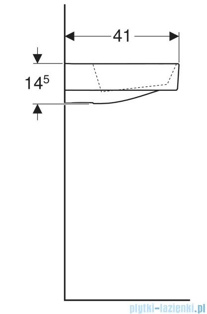 Geberit One CleanDrain Umywalka prostokątna z otworem na baterię 50x42cm KeraTect 505.019.00.1