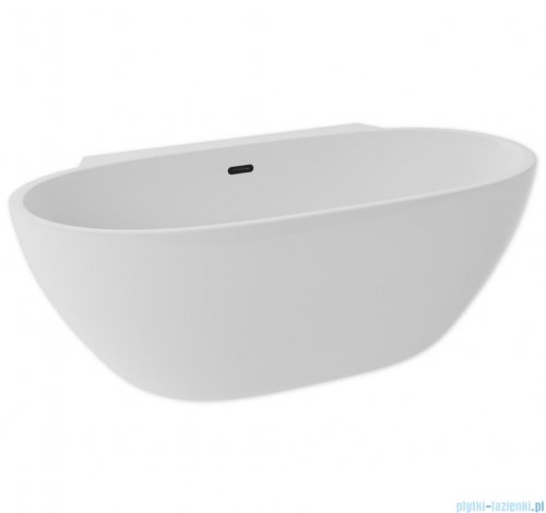 ScandiBath Mandal wanna wolnostojąca/przyścienna z korkiem i przelewem CZARNYM 170x85cm  Q360S-1701OEMBL