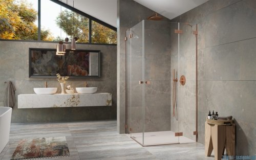Radaway Essenza Pro Brushed Copper Kdd kabina 80x80cm szczotkowana miedź 10096080-93-01L/10096080-93-01R