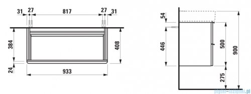 Laufen Space szafka pod umywalkę 93x38 cm biały mat H4102021601001