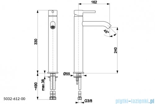 KFA MOZA CHROM bateria umywalkowa nablatowa 5032-612-00
