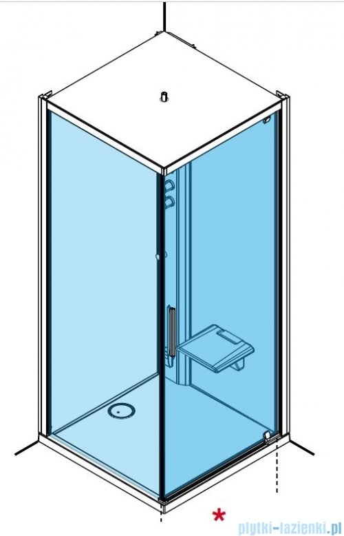 Novellini Glax 1 2.0 kabina standard 80x80 prawa srebrna G21GF80DT-1BB