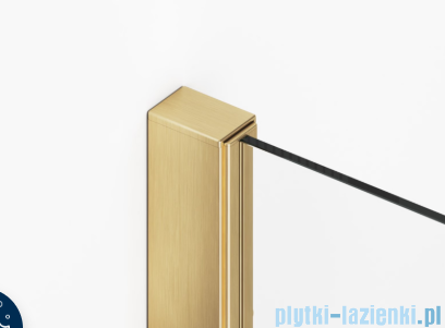 Ronal ANNEA AN13 Drzwi jednoczęściowe ze ścianką stałą w linii 90x200cm lewe złoto szczotkowane AN13G09001307