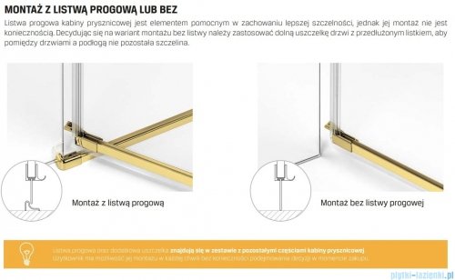 New Trendy Avexa Gold Shine drzwi wnękowe 110x200 cm przejrzyste prawe EXK-1637
