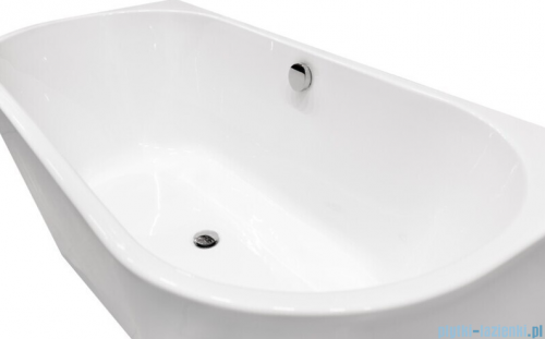 Besco Vica New wanna 150x80cm wolnostojąca przyścienna z odpływem klik-klak biały z napełnieniem przez przelew #WAS-150VNBN