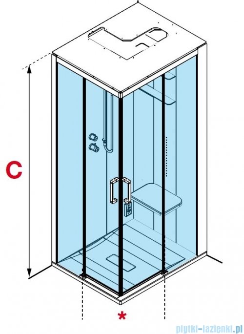 Novellini Skill 2A kabina z hydromasażem prawa perłowy szary 120x80 SKIA120DM1F-1AN3