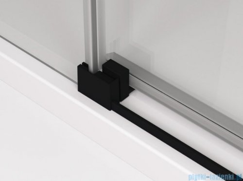 SanSwiss Cadura Black Line drzwi przesuwne 170cm jednoskrzydłowe prawe z polem stałym profile czarny mat CAS2D1700607