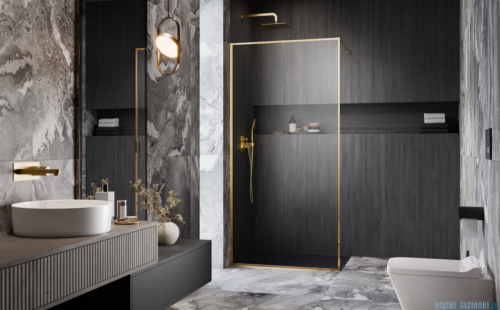 Radaway Modo F II Gold kabina Walk-in 135x201cm Złoty połysk szkło przejrzyste 10409135-09-01