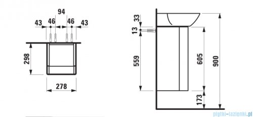 Laufen INO szafka pod umywalkę 27x29cm biały mat H4253020301701