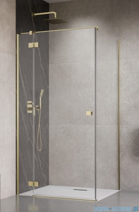 Radaway Essenza 8 Brushed Gold Kdj kabina 80x70cm lewa szczotkowane złoto 10480512-01-01L/10470237-99-01L/10113070-01-01