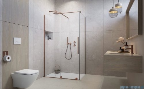 Radaway Furo Kdj Brushed Copper kabina 130x75cm lewa szczotkowana miedź 10104672-93-01L/10110630-01-01/10113075-01-01