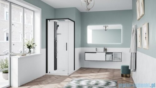 Novellini Glax 1 2.0 kabina standard 90x90 lewa czarna G21GF99SMF-1HH