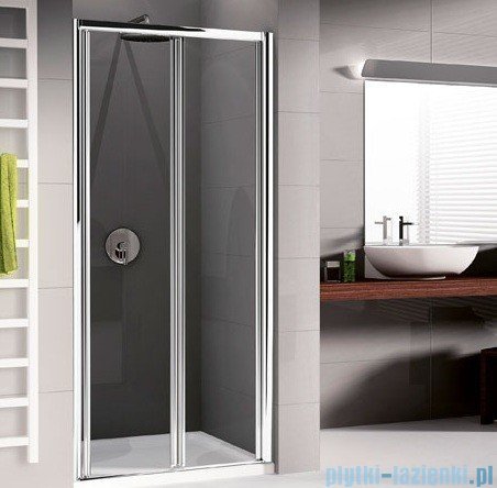 Novellini Drzwi prysznicowe harmonijkowe LUNES S 72 cm szkło przejrzyste profil srebrny LUNESS72-1B