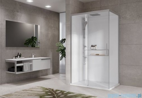 Novellini Glax 2 2.0 kabina z hydromasażem 120x80 lewa srebrna G222P120SM1-1BB