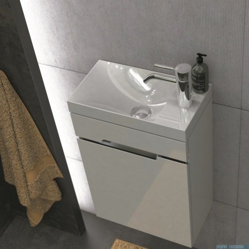 Oristo Silver Compact szafka z umywalką 40x50x22cm biały połysk OR33-ZD1D-40-1