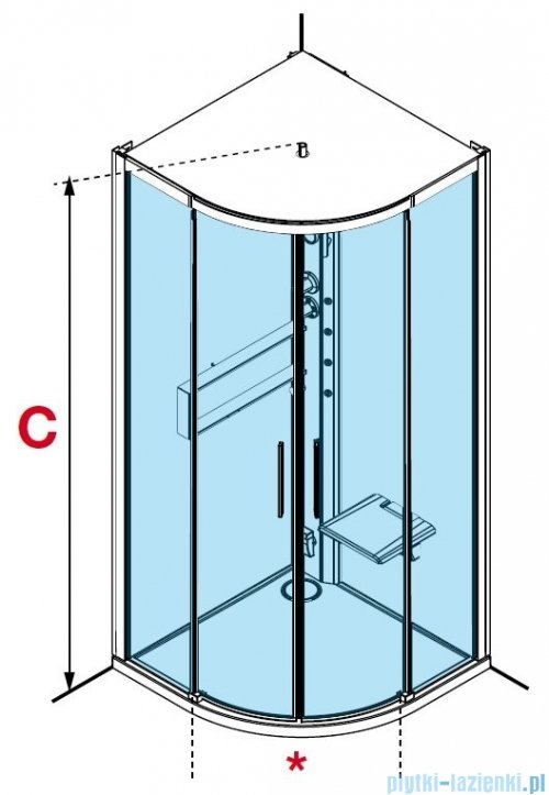 Novellini Glax 2 2.0 kabina z hydromasażem hydro plus 100x100 srebrna G22R100M1L-1BB
