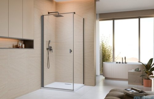 Radaway Nes Kdj I Brushed GunMetal kabina 80x80cm lewa szczotkowany grafit 10022080-92-01L/10039080-01-01