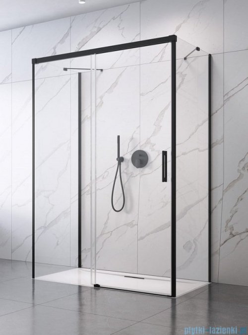Radaway Idea Black Kdj+s kabina prysznicowa 75x130x75 lewa czarny mat/szkło przejrzyste 10116130-54-01L/387049-54-01R/10117075-01-01