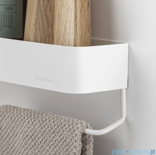 Sealskin Brix Półka z wieszakiem na ręczniki 35 cm biała 800255