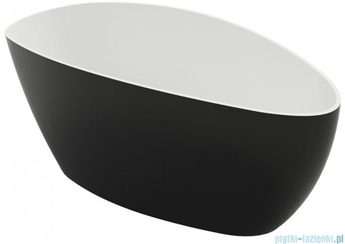 Marmite Rita bicolor wanna wolnostojąca 157x70cm biało-czarna + syfon Rita157bicolor