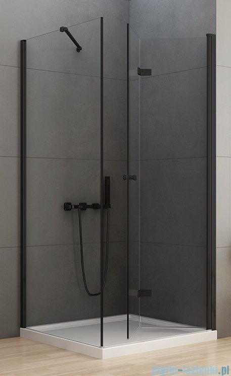 New Trendy New Soleo Black 90x80x195 cm kabina prawa przejrzyste D-0239A/D-0114B