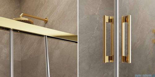 Radaway Idea Gold DWJ drzwi wnękowe 135cm lewe złoty połysk/szkło przejrzyste 387024-09-01L
